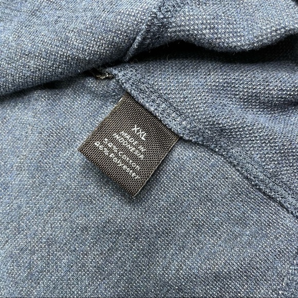 MARC ANTHONY Navy Blue Textured 1/4 Button Down Casual Dressy Office T-Shirt Top - Picture 5 of 6